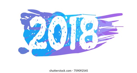 2018 happy New Year calendar Christmass text for Holiday calendar print colored design newborn party illustration