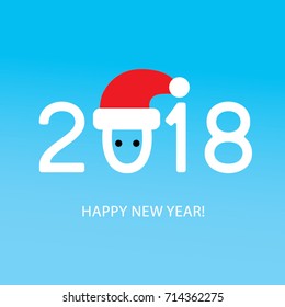 2018 Happy new year card. Vector illustration.