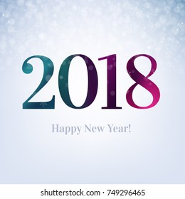 2018 Happy New Year Card With Gradient Mesh, Vector Illustration
