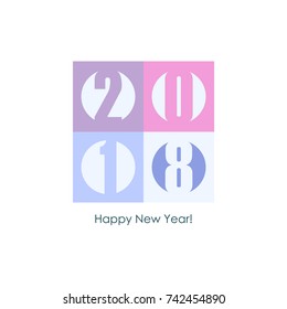 2018 Happy New Year celebrate card. Graphic design vector illustration.