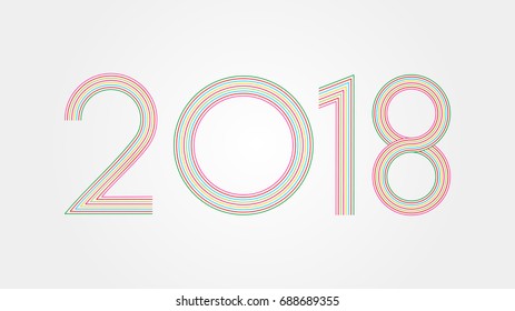 2018 Happy New Year or Christmas Background creative greeting card design, can be used for flyers, invitation, posters, brochure, banners, calendar.