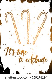 2018 Happy New Year and Christmas background gift card. Hand drawn style. Vector.