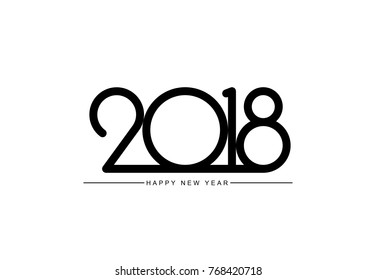 2018 Happy New Year or Christmas greetings card element, vector