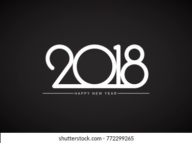 2018 Happy New Year or Christmas greetings card element, vector