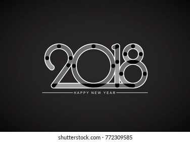 2018 Happy New Year or Christmas greetings card element, vector