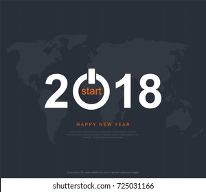 2018 happy new year concept, Symbols of beginning and celebration, Trendy template inspiration for your design, Easy to use by print special offer or add your own logo, images, text, whatever you want