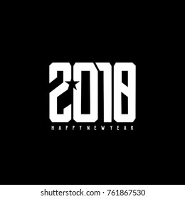 2018 happy new year with cool design text