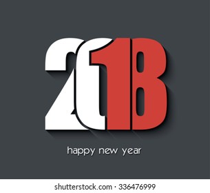 2018 Happy New Year creative text design for your greetings card