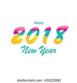 2018 Happy new year creative design background or greeting card. vector 2018 annual report cover with colorful numbers