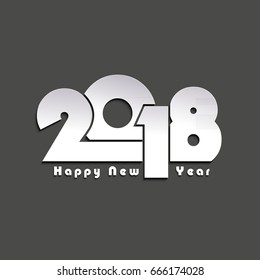 2018 Happy New Year creative greeting card design, can be used for flyers, invitation, posters, brochure, banners, calendar.