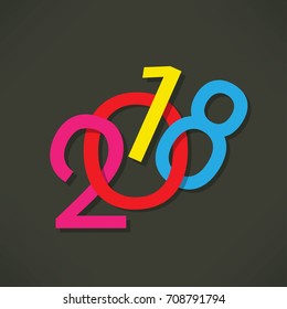 2018 Happy new year creative design background