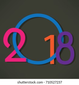 2018 Happy new year creative design background