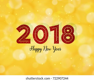 2018 Happy New Year creative with beautiful bokeh background