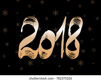 2018. Happy New Year design with with snowflake. Vector illustration