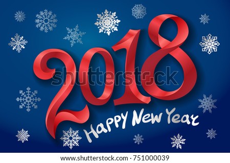 2018 happy New Year design element for presentations, flyers, leaflets, postcards and posters. Vector illustration EPS10 art