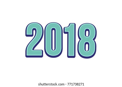 2018 happy new year flat design vector illustration