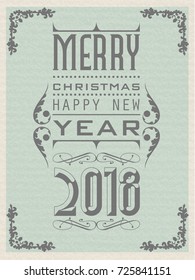 2018 Happy new year flyer vintage retro second edition