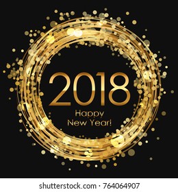 2018 Happy New Year glowing background