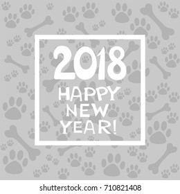 2018 Happy New Year greeting card. Vector illustration