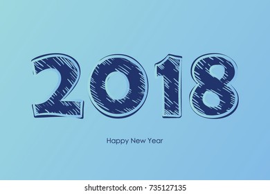 2018 Happy new year.  New Year greeting card. Vector illustration