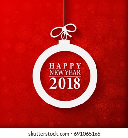 2018 Happy New Year and Merry Christmas Ball
greeting card or background. Vector illustration