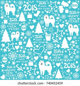 2018 Happy New Year! Mint seamless pattern. Texture for scrapbooking, wrapping paper, textiles, home decor. Vector Illustration