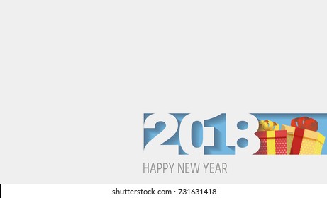 2018 Happy new year. Numbers Design of greeting card of. Happy New Year Banner with 2018 Numbers. Vector illustration.