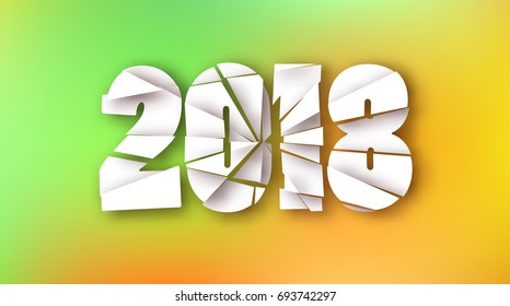 2018 Happy New Year on bright  background . Vector illustration. vector