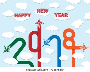 2018 Happy new year plane