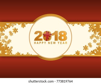 2018 happy new year red winter card illustration design
