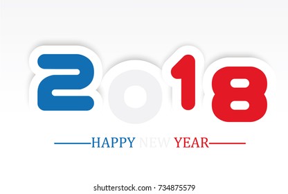 2018 happy new year simple writing with shading