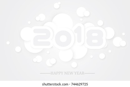 2018 happy new year  simple writing white with shading