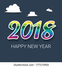 2018 Happy New Year Sky Colorful