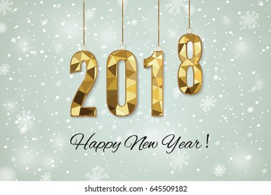 2018 happy new year snow background.merry Christmas