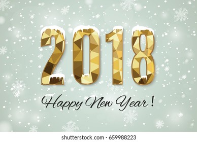  2018 happy new year snow background.merry Christmas.