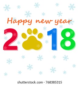 2018 Happy new year with snowflake.