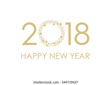 2018 Happy New Year text for card for your design. Vector illustration.