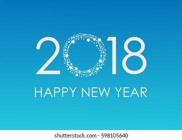 2018 Happy New Year text for card for your design. Vector illustration.