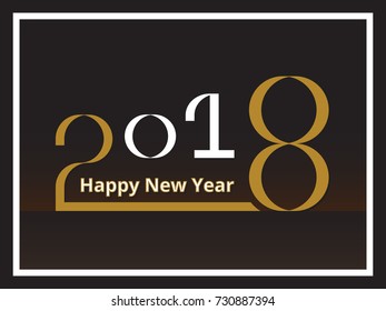 2018 Happy New Year text design vector illustration.