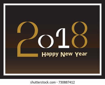 2018 Happy New Year text design vector illustration.
