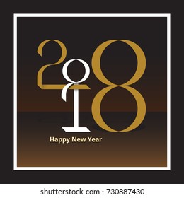 2018 Happy New Year text design vector illustration.