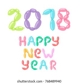 2018 happy New Year text design for Christmas calendar or greeting card text for Holiday calendar print colored 2018 design newborn party illustration