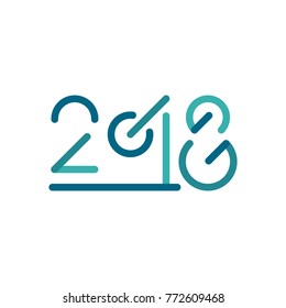 2018 Happy New Year text