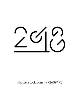 2018 Happy New Year text