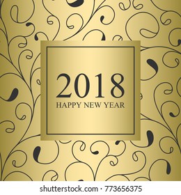 2018 Happy New Year text for card for your design. Vector illustration
