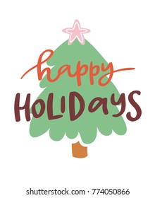 2018 happy New Year text logo badge lettering holiday calendar print design Merry Christmas newborn party illustration