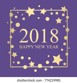 2018 Happy New Year text for card for your design. Vector illustration.