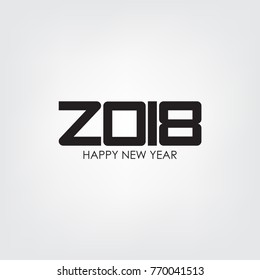 2018 Happy New Year theme. Vector Illustration. Design element for flyers, leaflets, postcards and posters.