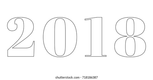 2018 Happy New Year Vector Illustration Background for Scrapbook, Flyers, Posters, Web, Greeting Cards.