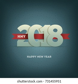 2018 Happy New Year. Vector greeting card design. Elements are layered separately in vector file.